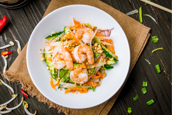 Vietnamese Hemp Noodle Salad with Prawns
 – 13 Seeds