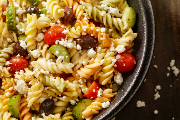 Mediterranean Hemp Oil Pasta Salad