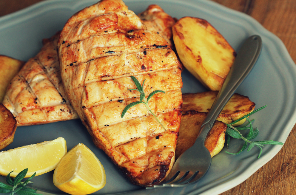 Hemp Seed Oil Lemon Herb Chicken with Roasted Vegetables