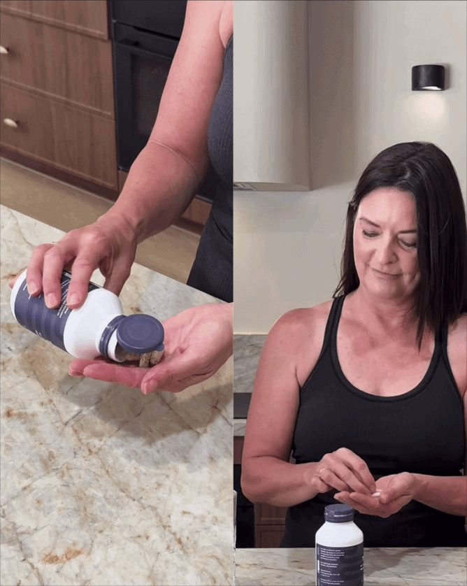 Person taking capsules